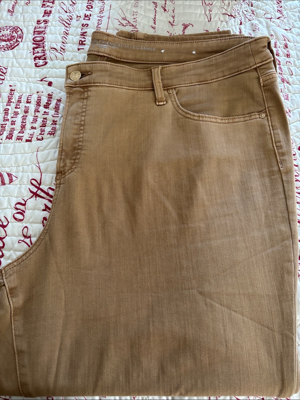 Chico's Girlfriend Slim-Leg Ankle Jeans in Camel Brown SZ 20 (Chico’s 4R) - Picture 1 of 8